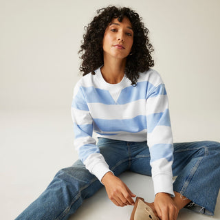 Women's Avika II Crew Neck Jumper | Chambray Blue White Stripe