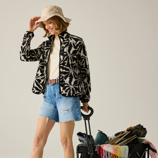 Women's Frankie Full Zip Fleece | Abstract Floral