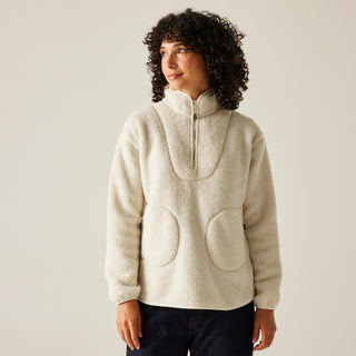 Women's Frankie Borg Half Zip Fleece | Light Vanilla