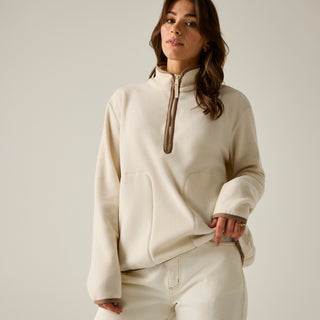 Frankie Half Zip Fleece | Light Vanilla Mocha