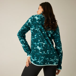 Margot 1/4 Zip Fleece | Mediterranea Brushstroke Print
