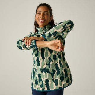 Margot 1/4 Zip Fleece | Pine Brushstroke Print