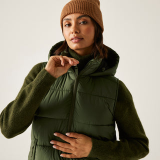 Women's Ganella Quilted Longline Gilet | Dark Khaki
