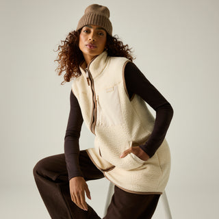 Frankie Borg Longline Bodywarmer | Light Vanilla Mocha