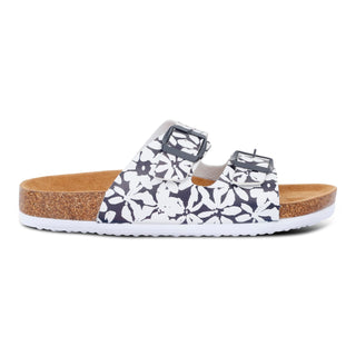Women's Mia Double Strap Sandals | Navy White Large Floral