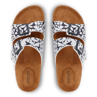 Women's Mia Double Strap Sandals | Navy White Large Floral