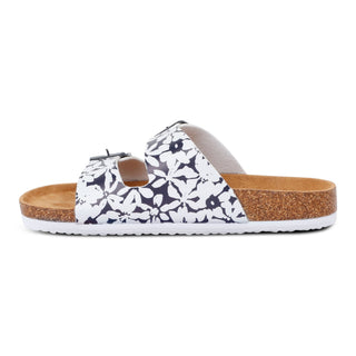 Women's Mia Double Strap Sandals | Navy White Large Floral