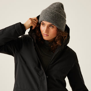 Women's Yarli Waterproof Longline Jacket Black Dark Grey