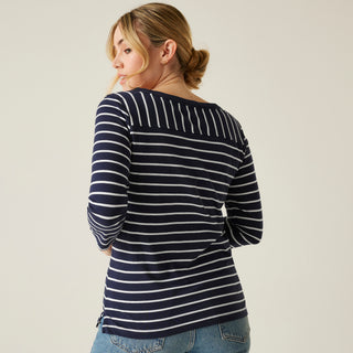 Women's Bayletta II 3/4 Sleeve Top |  NavyWhite Stripe