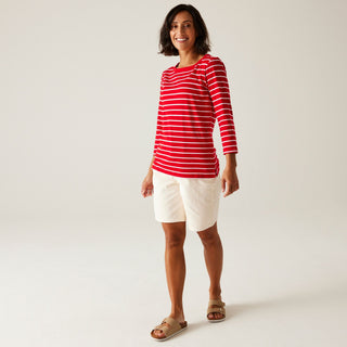 Women's Bayletta II 3/4 Sleeve Top | High Risk Red White Stripe