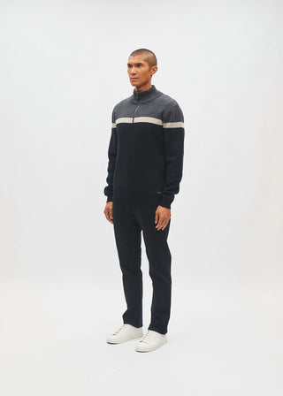 Tully Half Zip Knit | Charcoal Marl