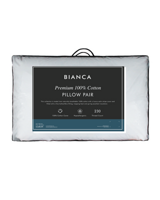 Premium 100% Cotton 233 Thread Count Pillow Pair