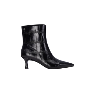 Faux Crocodile Ankle Boot | Black