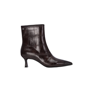 Faux Crocodile Ankle Boot | Brown