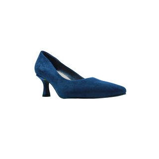Spool Heel Court Shoe | Dark Navy