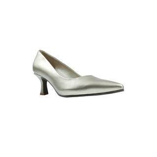Spool Heel Court Shoe | Gold