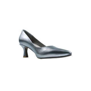Spool Heel Court Shoe | Platinum