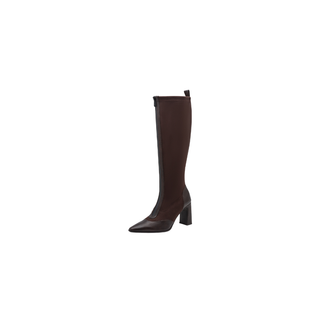 Pointed Toe Knee High Boot | Mocca