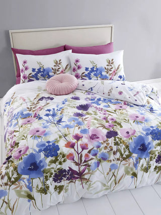 Catherine Lansfield  Countryside Floral Duvet Cover Pink Blue