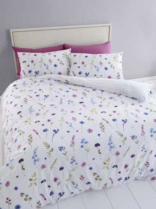 Catherine Lansfield  Countryside Floral Duvet Cover Pink Blue
