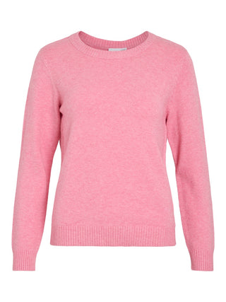 Viril Round Neck Long Sleeve Knit | Sangria Pink