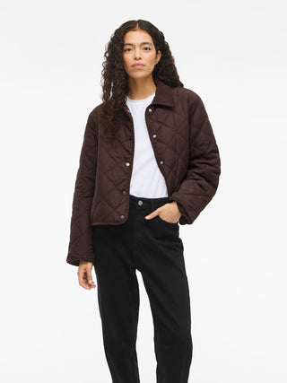 Quila Long Sleeve Corduroy Quilted Short Jacket | Coffee Bean