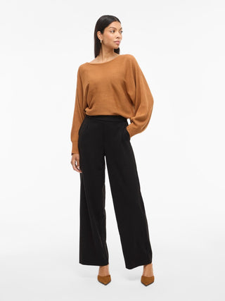 Varone High Waist Wide Leg Pants  | Black