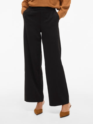 Varone High Waist Wide Leg Pants  | Black