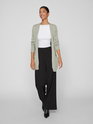 Viril Open Long Sleeve Knit Cardigan | Oil Green