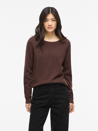 Viril Round Neck Long Sleeve Top | Coffee Bean