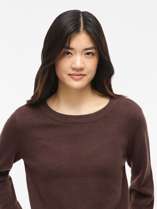Viril Round Neck Long Sleeve Top | Coffee Bean