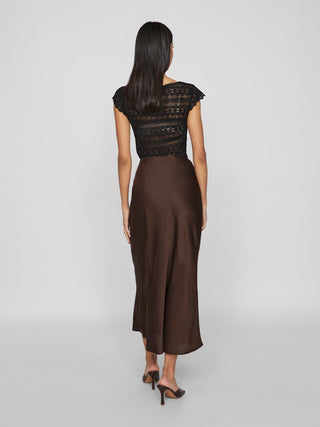 Ellette High Waist Midi Skirt | Coffee Bean