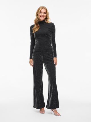 Eleina High Neck Long Sleeve Top | Black Beauty