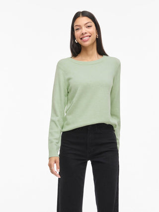 Viril Round Neck Long Sleeve Top | Smoke Green