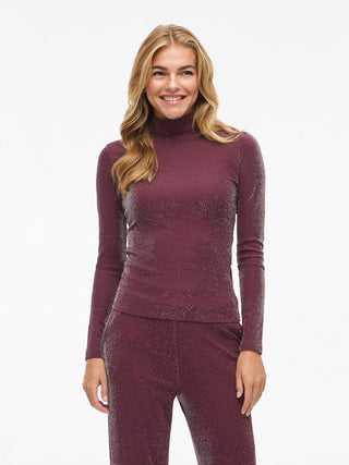 Eleina High Neck Long Sleeve Top | Fig