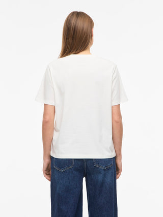 Sybilla Bisou Round Neck Short Sleeve Tee | Snow White Red Cherry