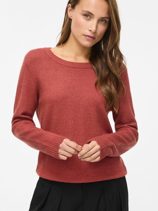 Viril Round Neck Long Sleeve Top | Marsala