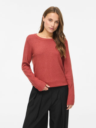 Viril Round Neck Long Sleeve Top | Marsala