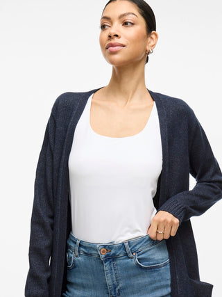 Viril Open Long Sleeve Knit Cardigan | Total Eclipse