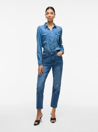 Bista Long Sleeve Shirt | Medium Blue Denim