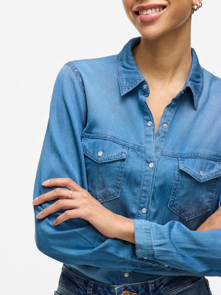 Bista Long Sleeve Shirt | Medium Blue Denim