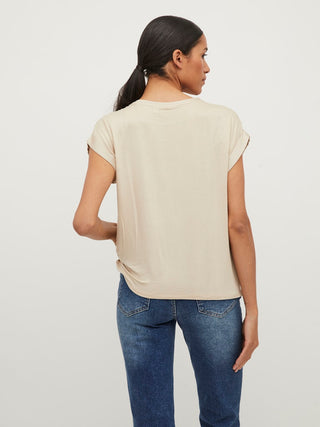 Ellette Short Sleeve Satin Top | Cement