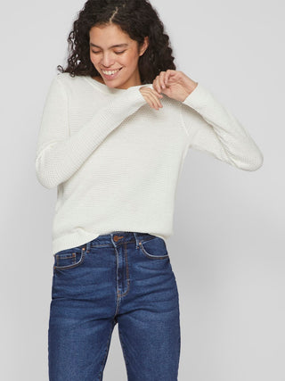 Dalo Round Neck Knit | White