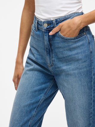 Kelly High Waist Straight Leg Jean | Medium Blue Denim Wash