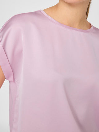 Ellette Short Sleeve Satin Top | Winsome Orchid