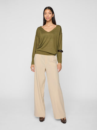 Varone High Waist Wide Leg Pants  | Sandshell