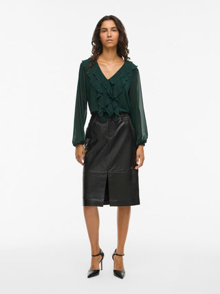 Ane Long Sleeve V Neck Top  | Scarab
