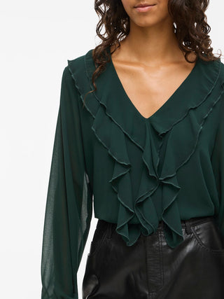 Ane Long Sleeve V Neck Top  | Scarab