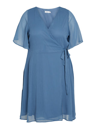Virilla Bella Short Wrap Dress Coronet Blue