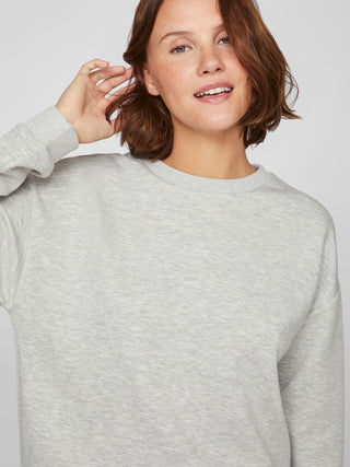 Sandy Long Sleeve Sweat Top | Light Grey Melange